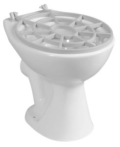 Zlew ceramiczny stojący z rusztem 36x47 cm, odpływ pionowy, biały