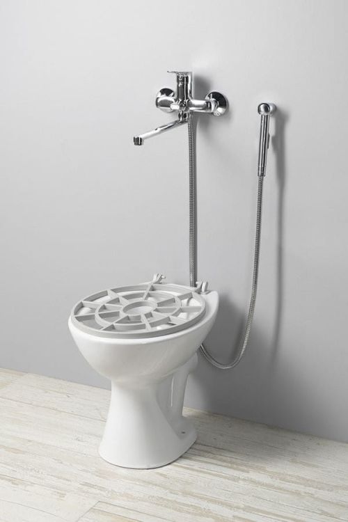 Zlew ceramiczny stojący z rusztem 36x47 cm, odpływ pionowy, biały