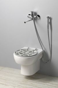 Zlew ceramiczny zawieszany z rusztem 36x52 cm, biały