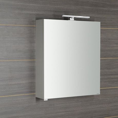 Przejdź do produktu RIWA szafka z lustrem, oświetlenie LED, 50x70x17cm, biały połysk