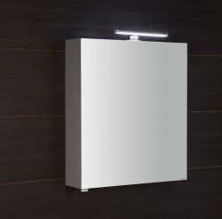 RIWA szafka z lustrem, oświetlenie LED, 50x70x17cm, biały połysk