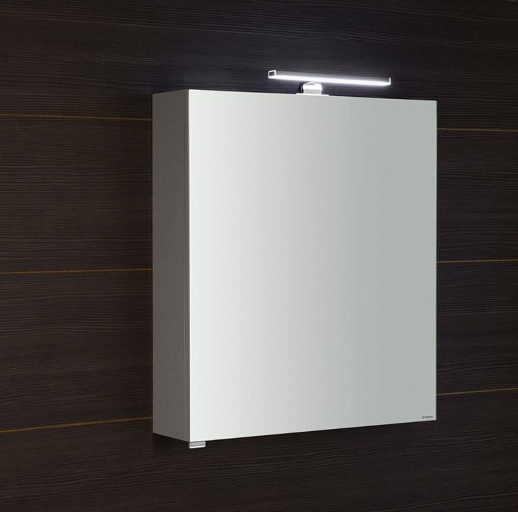 RIWA szafka z lustrem, oświetlenie LED, 50x70x17cm, biały połysk