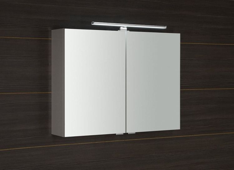 RIWA szafka z lustrem, oświetlenie LED, 101x70x17cm, biały połysk
