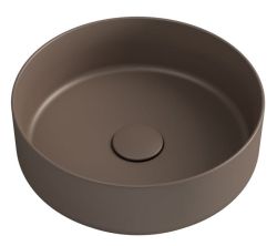 INFINITY ROUND keramické umyvadlo na desku, průměr 36x12 cm, hnědá Taupe