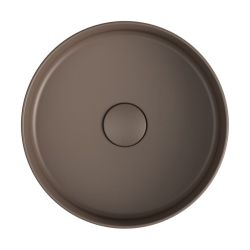 INFINITY ROUND keramické umyvadlo na desku, průměr 36x12 cm, hnědá Taupe