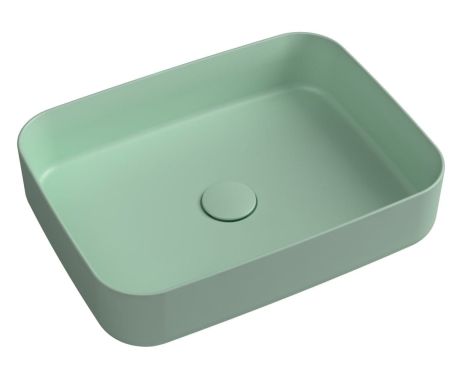 Przejdź do produktu INFINITY RECTANGLE umywalka ceramiczna nablatowa 50x36 cm, Mint