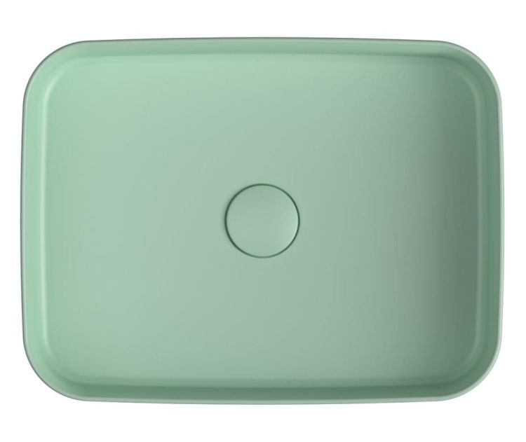 INFINITY RECTANGLE keramické umyvadlo na desku, 50x36 cm, zelená Mint