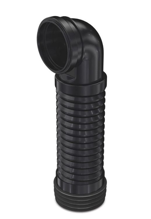 Złącze elastyczne do wiszącego WC z kolanem 90°, 205-370 mm
