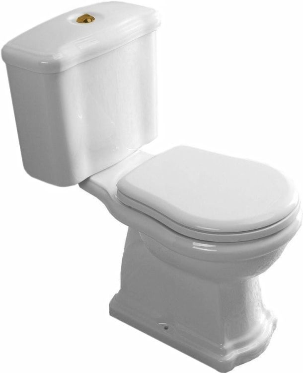 RETRO kompakt WC, tylny odpływ, biały-brązowy