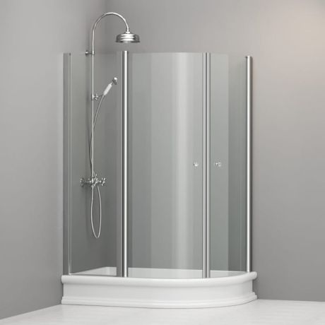 Przejdź do produktu Kabina prysznicowa Retro 80x120 cm półokrągła asymetryczna Kerasan 9137T0 chrom