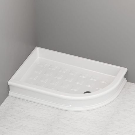 Przejdź do produktu Brodzik prysznicowy Retro półokrągły asymetryczny 80x120 cm Kerasan 133201 biały połysk 