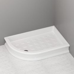 Brodzik prysznicowy Retro półokrągły asymetryczny 80x120 cm Kerasan 133301 biały połysk