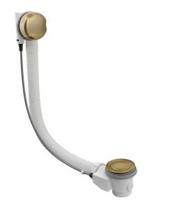 Zestaw odpływowo-przelewowy z korkiem automatycznym, długość 575mm, korek 42mm, brąz
