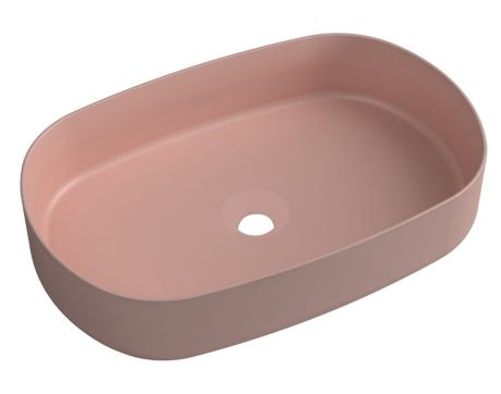 Przejdź do produktu INFINITY OVAL umywalka ceramiczna nablatowa, 55x36cm, salmon