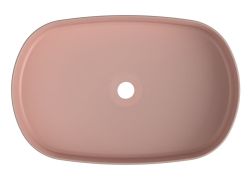 INFINITY OVAL keramické umyvadlo na desku, 55x36 cm, růžová Salmon
