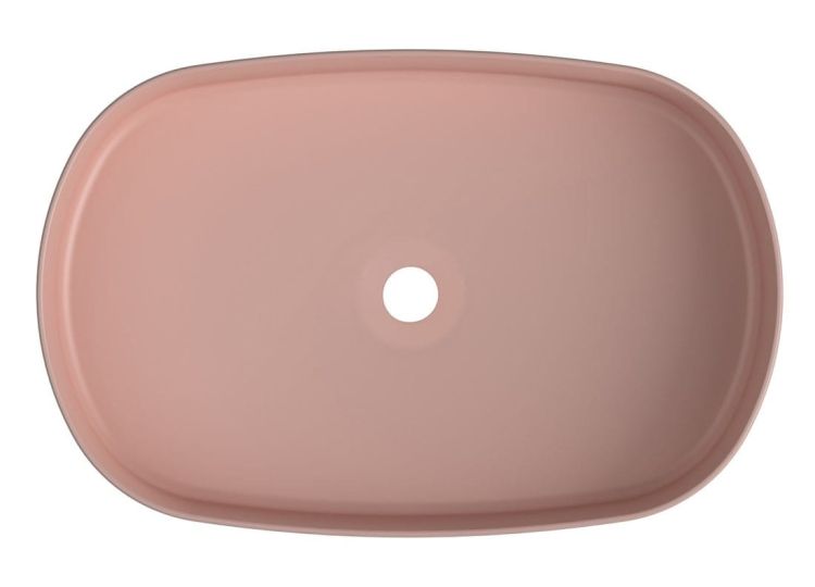 INFINITY OVAL keramické umyvadlo na desku, 55x36 cm, růžová Salmon
