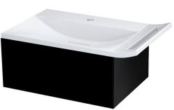 ZEUS szafka umywalkowa z syfonem 60x26x45 cm, czarny mat