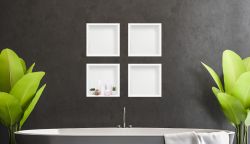 Półka łazienkowa wnękowa do zabudowy 30x30x10 cm ze stali nierdzewnej Balneo Wall-Box One  biały