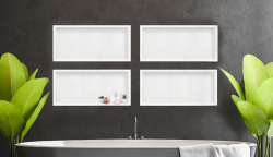 Półka łazienkowa wnękowa do zabudowy 60x30x7 cm ze stali nierdzewnej Balneo Wall-Box One biały