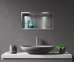 Półka łazienkowa wnękowa do zabudowy 60x30x10 cm ze stali nierdzewnej Balneo Wall-Box One