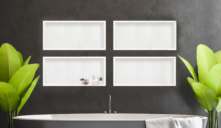 Półka łazienkowa wnękowa do zabudowy 60x30x10 cm ze stali nierdzewnej Balneo Wall-Box One biały