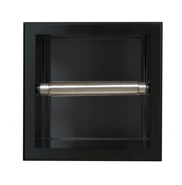 Półka podajnik do papieru toaletowego do zabudowy 17x17x9 cm Balneo Wall-Box Paper 1 stal nierdzewna czarny
