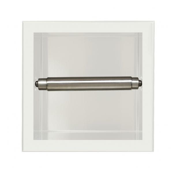 Półka podajnik do papieru toaletowego do zabudowy 17x17x9 cm Balneo Wall-Box Paper 1 stal nierdzewna biały