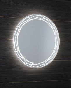 RINGO lustro z podświetleniem LED i wzorem, okrągłe, średnica 80cm