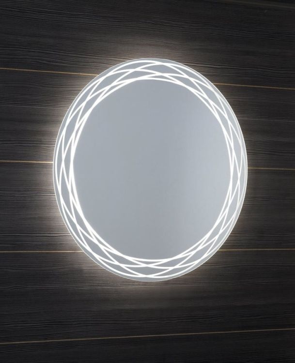 RINGO lustro z podświetleniem LED i wzorem, okrągłe, średnica 80cm