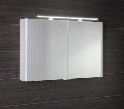 LUCIE szafka z lustrem z oświetleniem LED, 106x70x17cm, biała