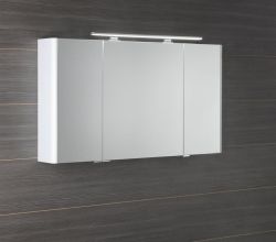 LUCIE szafka z lustrem z oświetleniem LED, 126x70x17cm, biała