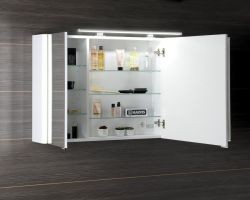 LUCIE szafka z lustrem z oświetleniem LED, 126x70x17cm, biała