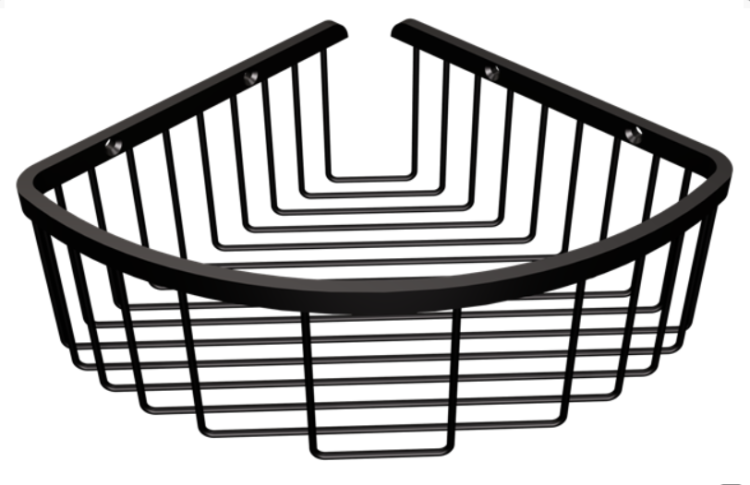 Kosz na kosmetyki ścienny narożny półokrągły 20x9x20 cm Andex 084/NG czarny mat
