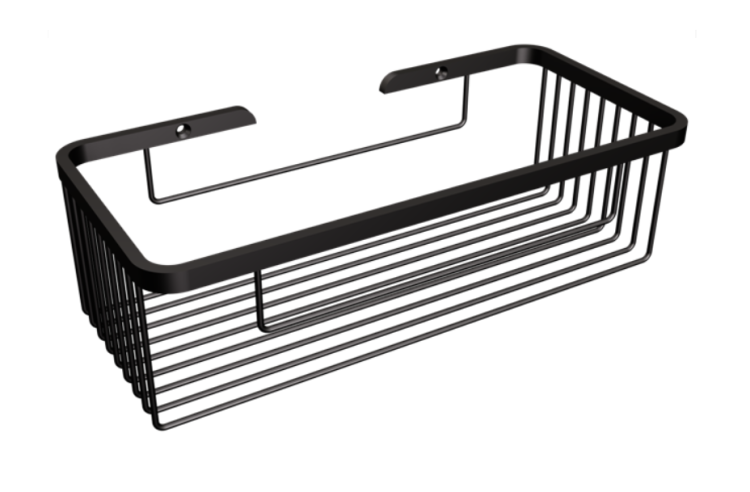 Duży kosz prysznicowy ścienny prostokątny 30x9x14 cm na kosmetyki Andex 085/NG czarny mat