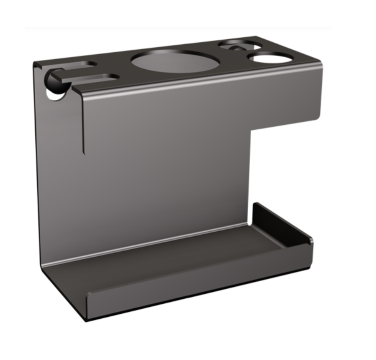 Uchwyt na szczoteczkę elektryczną, dwie końcówki i dwie szczoteczki zwykłe 10x9x5 cm czarny mat Andex Technic 339/NG
