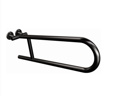 Przejdź do produktu Uchwyt półokrągły stały dla osób niepełnosprawnych 60 cm czarny mat ANDEX 801NG