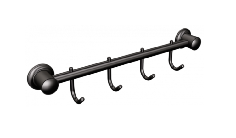 Wieszak 4-hakowy 37 cm czarny mat ANDEX 006/NG
