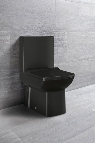 Przejdź do produktu LARA kompakt WC, odpływ poziomy/pionowy, czarny mat