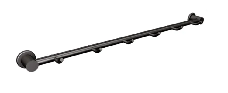 Wieszak 6-hakowy na ręczniki 49 cm czarny mat ANDEX 514/NG