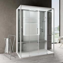 Kabina multifunkcyjna hydromasażowo-parowa 160x211x97 cm Novellini Skill Dual - kolor biały połysk/gołębi szary