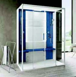 Kabina multifunkcyjna hydromasażowo-parowa 160x211x97 cm Novellini Skill Dual - kolor biały połysk/błękit