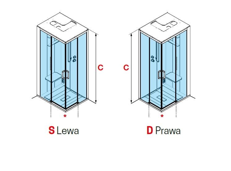 Kabina multifunkcyjna z hydromasażem 100x209x80 cm Novellini Skill A - montaż