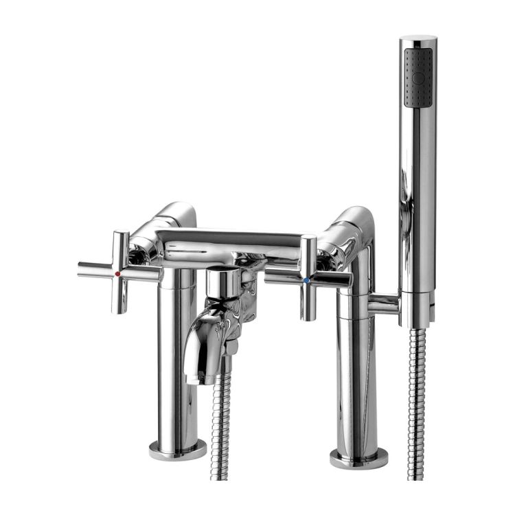 MODERN bateria wannowa 2-otworowa z zestawem prysznicowym
