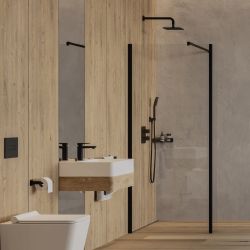 MARINA kabina prysznicowa typu walk-in ze ścianką boczną, 90 x 30 cm