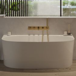 VALENCIA wanna przyścienna Marble+, 158 x 86 cm