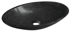 BLOK umywalka kamienna 60x11x35 cm, czarny Marquin, mat