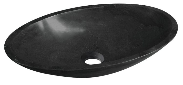 BLOK umywalka kamienna 60x11x35 cm, czarny Marquin, mat