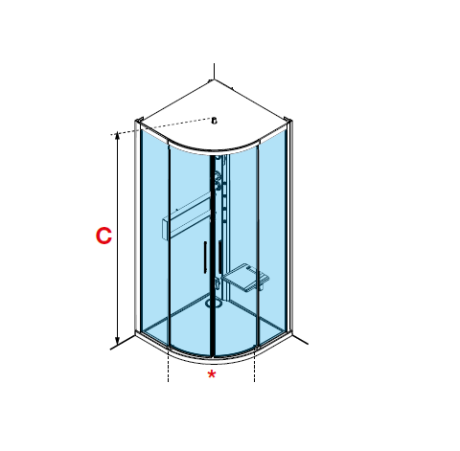Przejdź do produktu Kabina multifunkcyjna półokrągła z dachem i hydromasażem 90x215x90 cm Novellini Glax 2 2.0 R G22R90M1-1BB srebrny