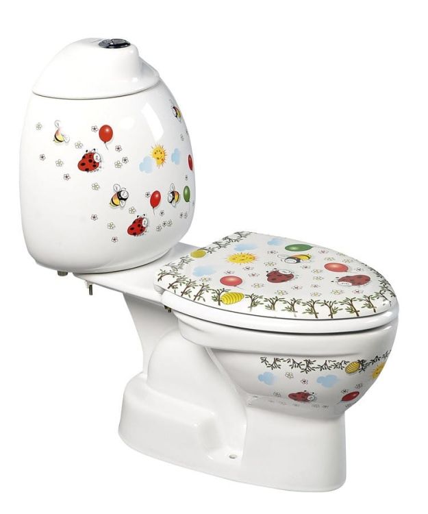 KID WC kompakt dla dzieci,dolny odpływ, kolorowy sitodruk