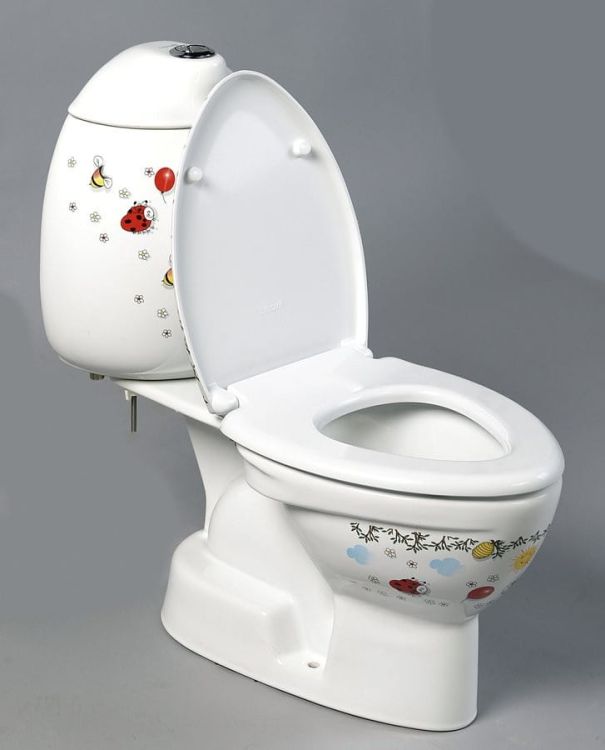 KID WC kompakt dla dzieci,dolny odpływ, kolorowy sitodruk